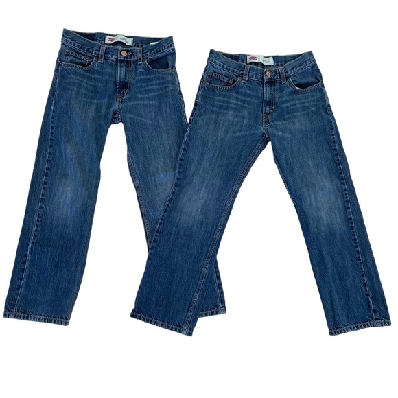 Levi's Other - Levis men bundle 2 jeans 505 straight leg stretch blue denim size 27/youth 14